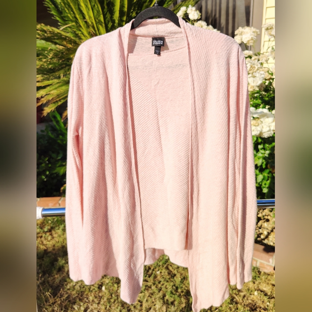 Eileen Fisher 100% Linen 2 Piece Set With Cardigan